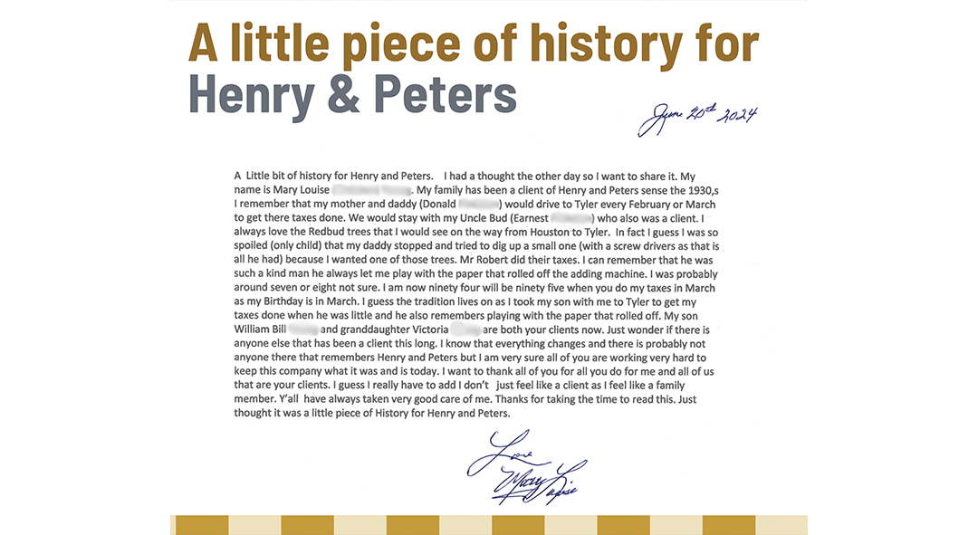 A little piece of history for Henry & Peters